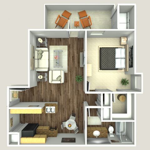 A2e floorplan - one bedroom one bath